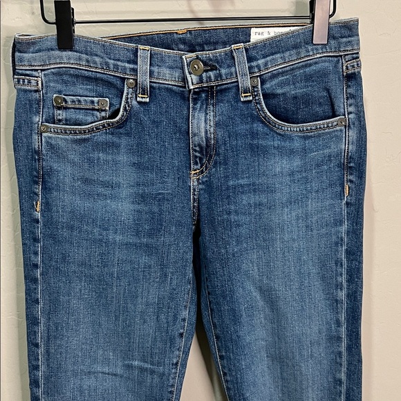 rag & bone Jeans Kick Pleat Flare Straight Leg Raw Hem Fray Bell Wide Vintage - Picture 3 of 14